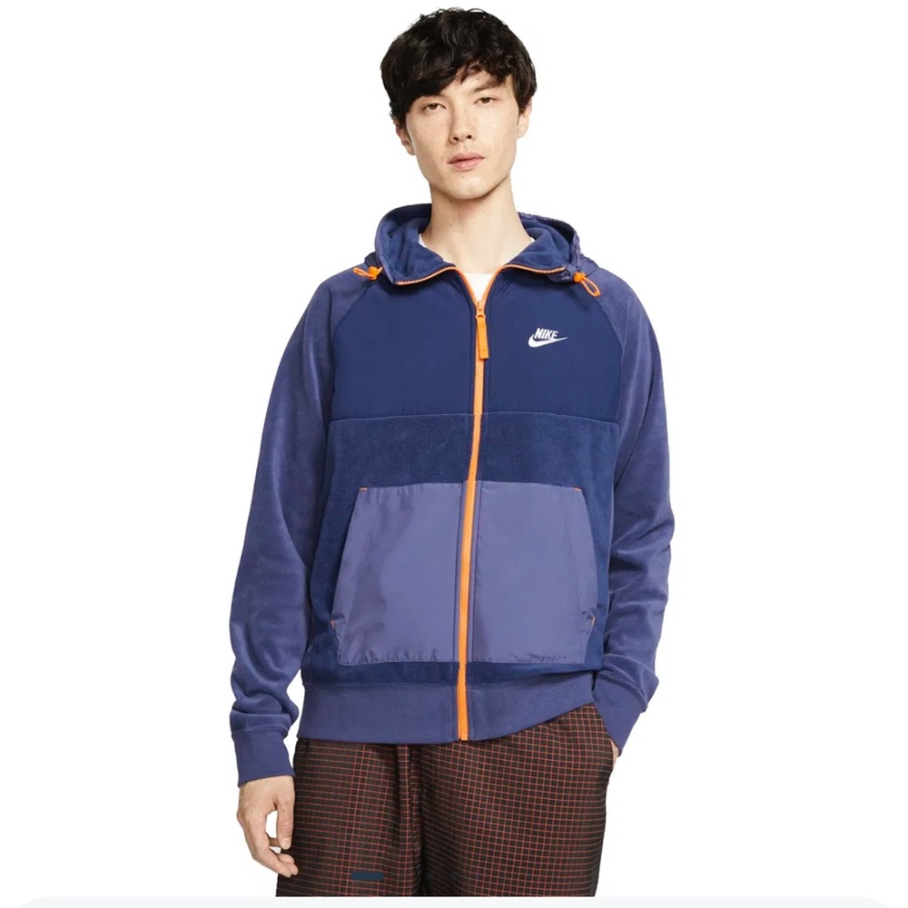 Nike Polar Fleece Full Zip Navy, Purple & Orange Hoodie Jacket Size: Large